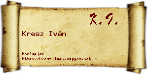 Kresz Iván névjegykártya